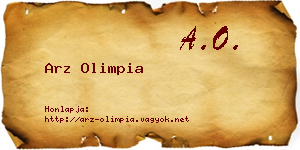 Arz Olimpia névjegykártya